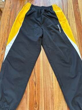 Diadora Vintage Colorblock Track Pants Black Yellow White Size XL